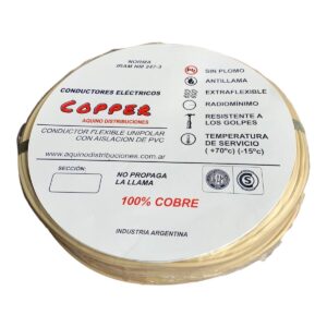 CABLE UNIPOLAR 1.5MM COPPER 100% COBRE X 100 METRO Blanco